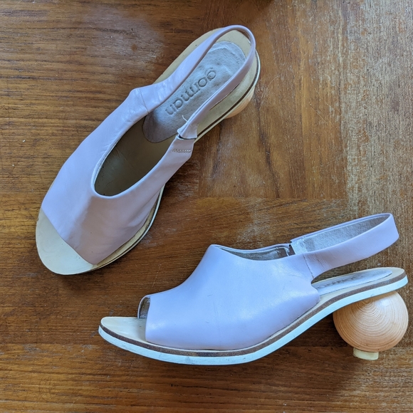 🔮 Sphere LEATHER Pink HEELS Memphis Milano 37 - Picture 3 of 6